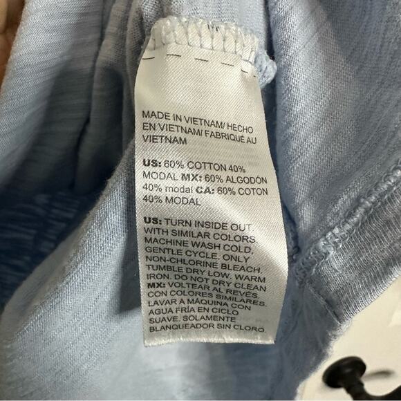 Chico’s Henley Women's Shirt 3 XL Blue Short Sleeve Stretch - Picture 4 of 5